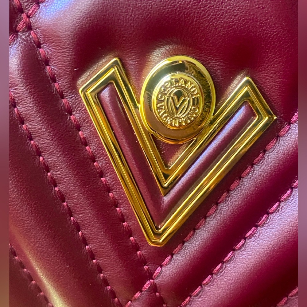 Valentino Orlandi Authentic Calf Leather Big Sized Bag (Burgundy) ( Brand New)